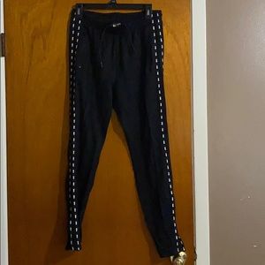 PINK black joggers with in zipper detail